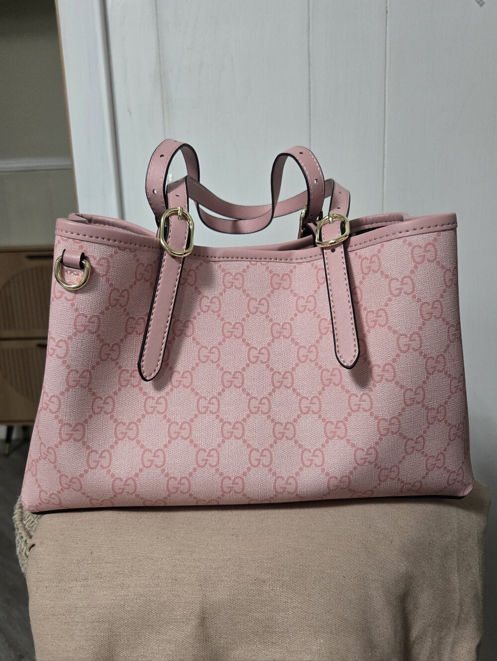 Small Pink Tote With Strap